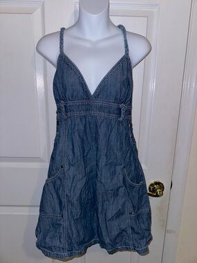 TRP Denim Braided-Strap Dress